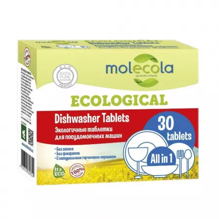 MOLECOLA - Экологичные таблетки для посудомоечных машин, 30 шт