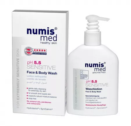 numis® med Моющее средство для лица и тела "СЕНСИТИВ рН 5,5", 200 мл