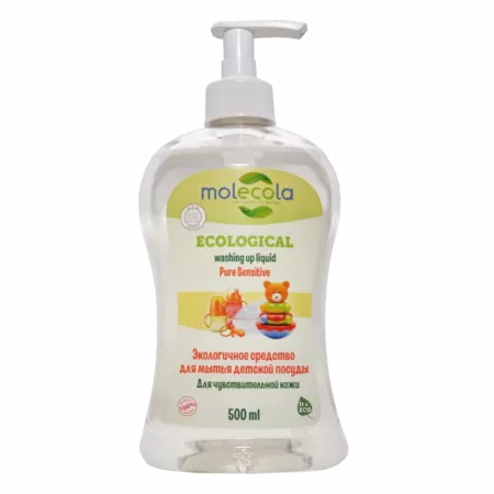 MOLECOLA - Средство для мытья детской посуды Pure Sensitive для чувствительной кожи экологичное, 500 мл