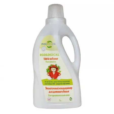 MOLECOLA - Кондиционер для детского белья Pure Sensitive для чувствительной кожи экологичный, 1 л