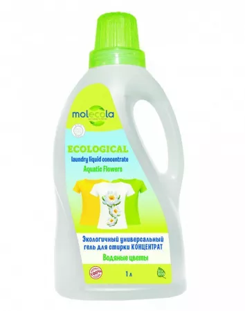 MOLECOLA - Экологичный универсальный гель для стирки КОНЦЕНТРАТ Водяные лилии, 1л